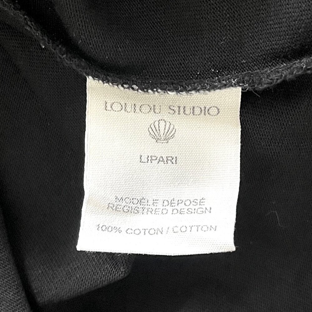 NWOT Loulou Studio Black Lipari Cotton Jersey T-Shirt Size M - Picture 9 of 9